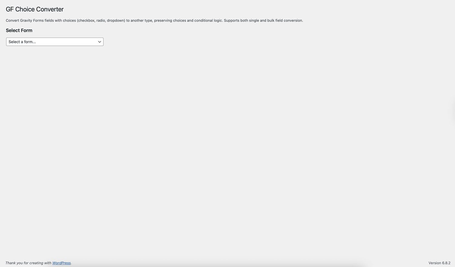 GF Choice Converter Dashboard